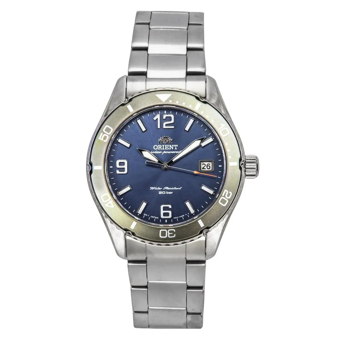Orient Mako Iii Stainless Steel Blue Dial Solar Diver`s RA-WJ0002L Men`s Watch