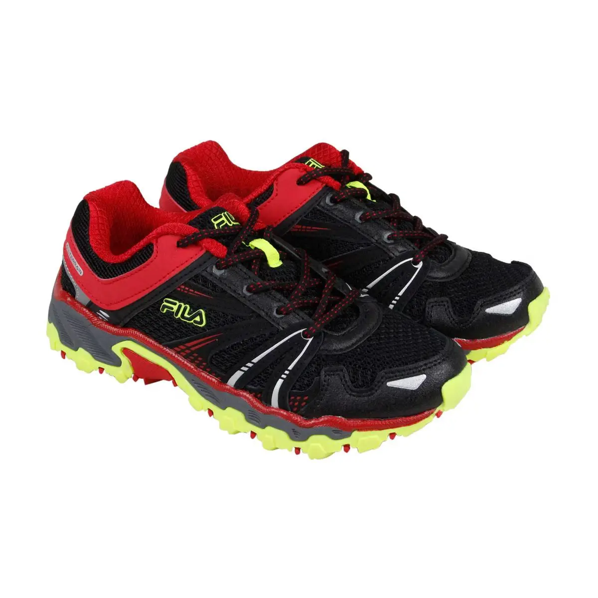 Fila Tko Tr Black Mesh Athletic Lace Up Boys` Size 7 Black Sneakers