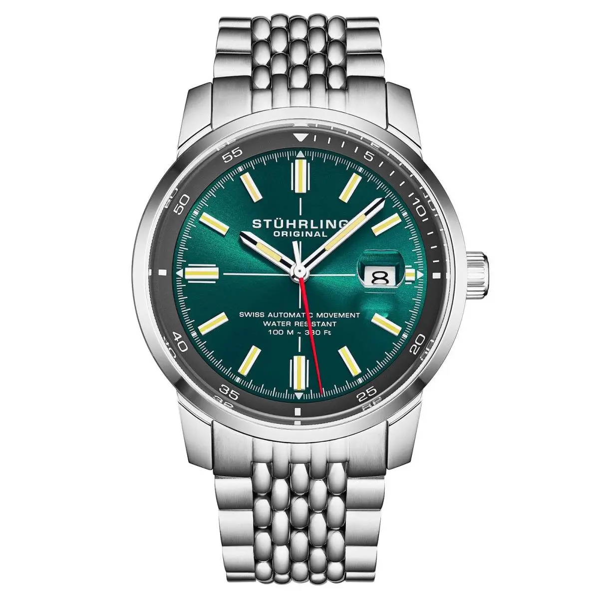 Stuhrling Trackmaster 1026 Automatic Men’s 42mm Sunray Teal Dial/gray Inner Ring/stainless