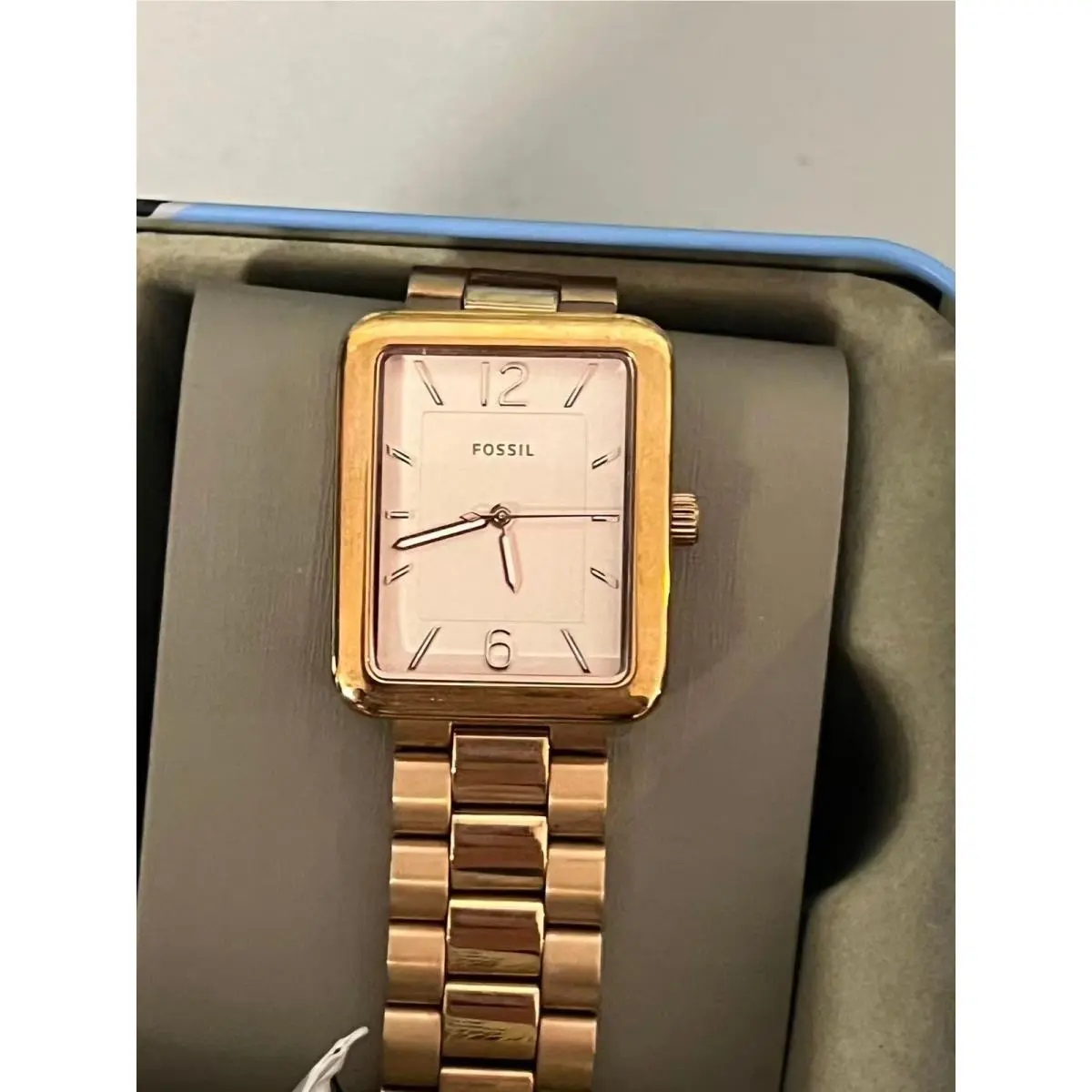 Fossil ES4156 Rose Gold Square Women`s Quartz Watch