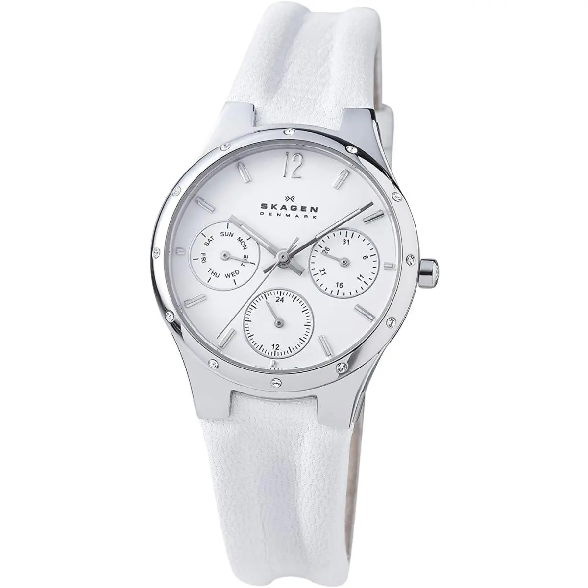Skagen White Leather Womens Watch 831SSLW