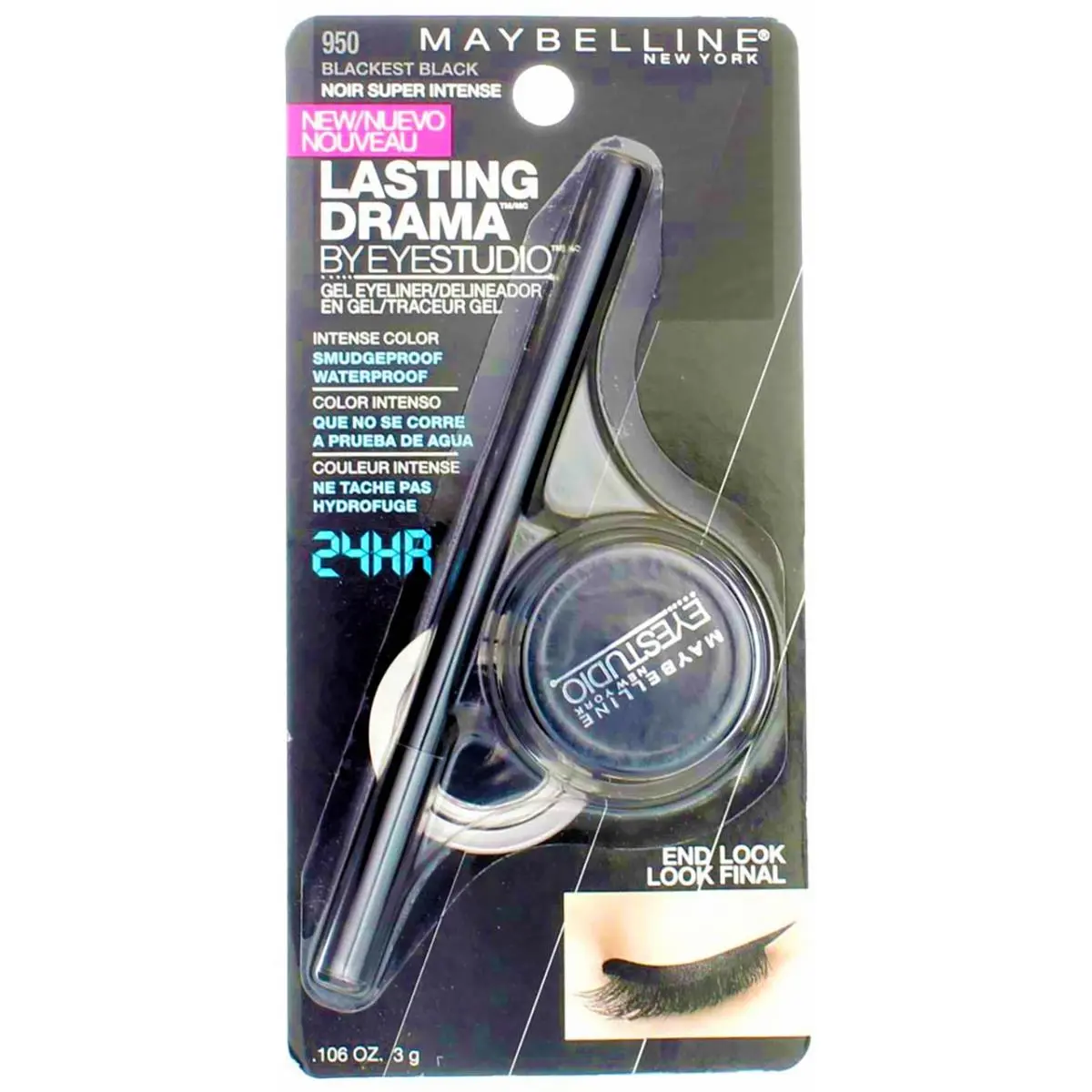 6 Pack Maybelline Eyestudio Lasting Drama Waterproof Gel Eyeliner Blackest