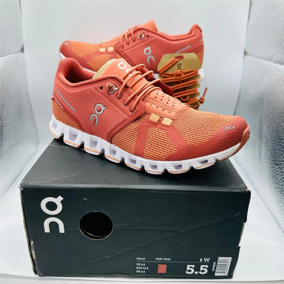 On Running Cloud Running Shoes `orange Chili Rust` Sneaker Women`s Size 5.5 US