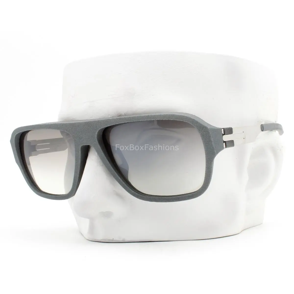 Ic Berlin I See Sunglasses Glasses Matte Pearl Blueish Gray Gunmetal with Case