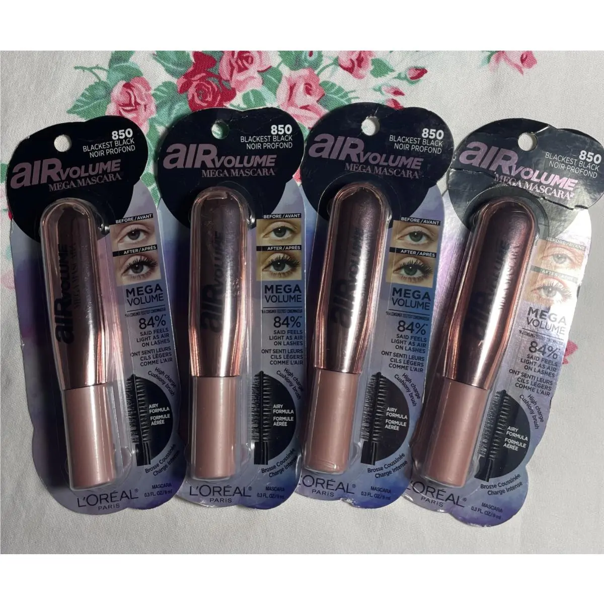 4 Loreal Paris Air Volume 850 Blackest Black Mega Washable Mascara Volumizing