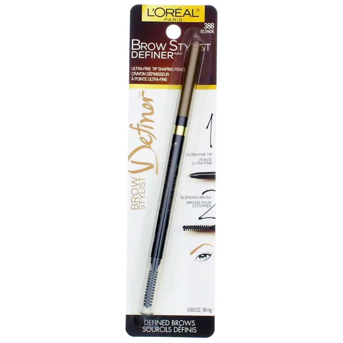 4 Pack L`oreal Paris Brow Stylist Definer Eyebrow Pencil Blonde 388 0.003 oz