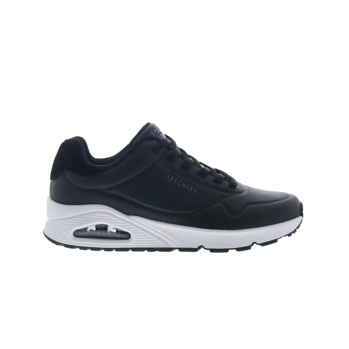 Skechers Uno - Tailored Air 183007-BKW Mens Black Lifestyle Sneakers Shoes