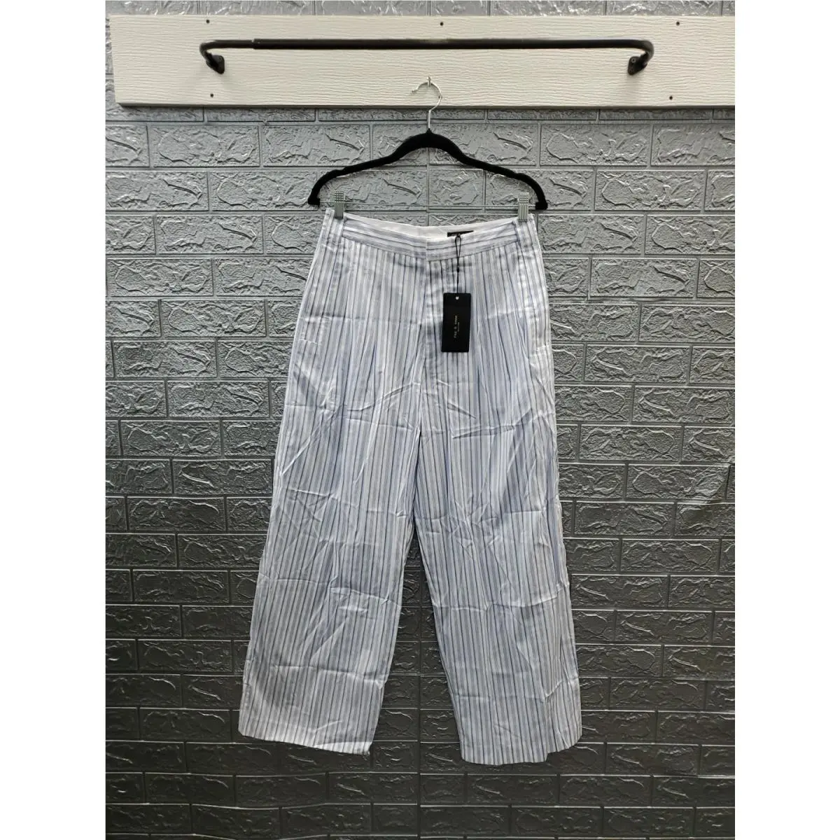 Rag Bone Chappell Striped Poplin Pants Baby Blue Stripe Sz 8