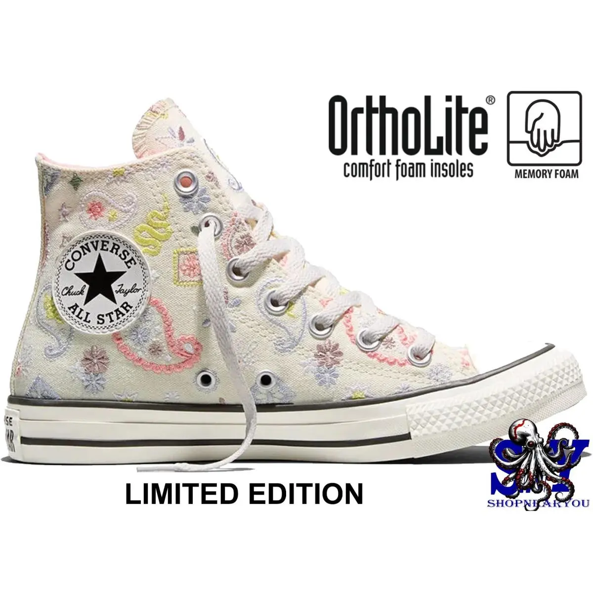 Converse Chuck Taylor All Star Embroidered Paisley Pop Womens High Top Sneakers