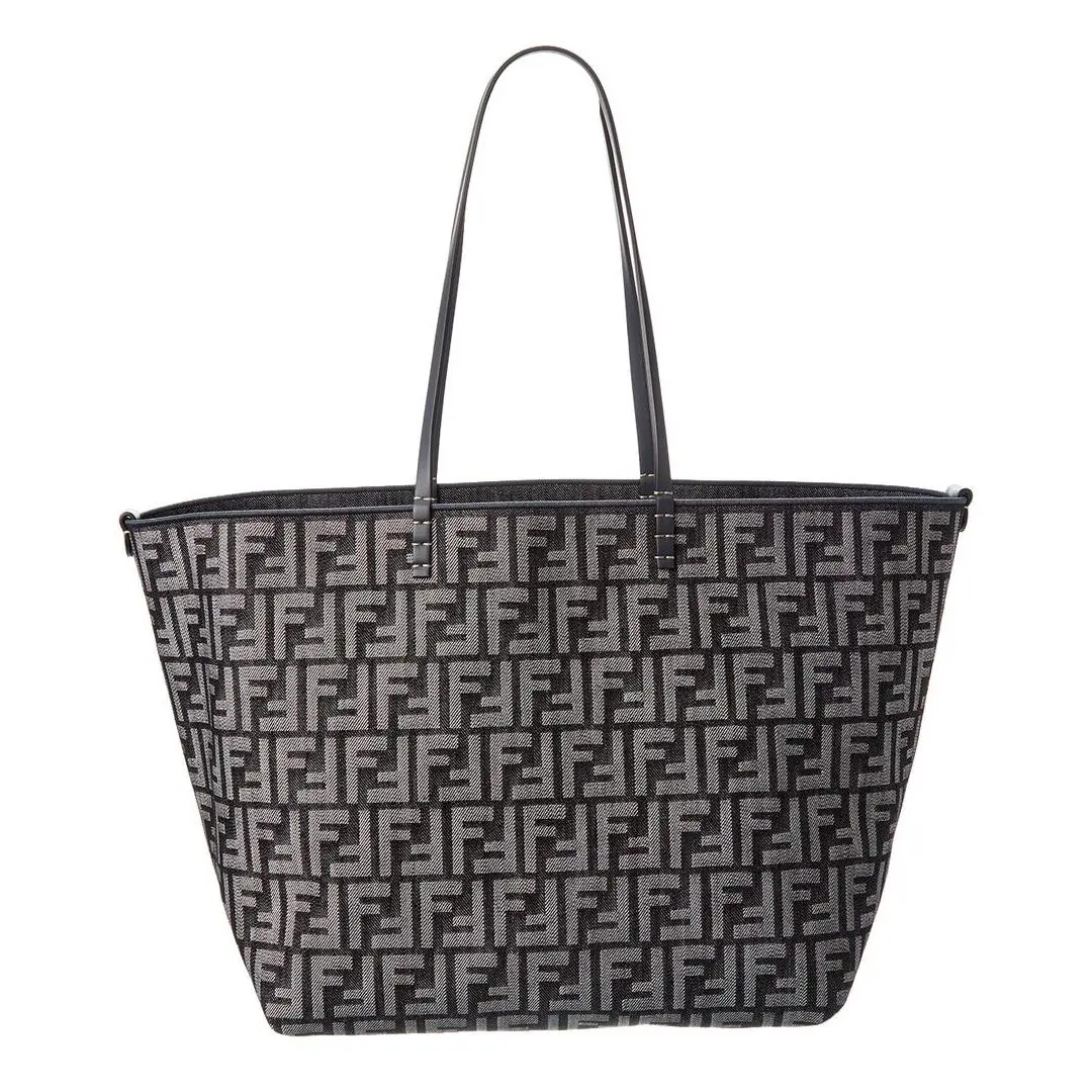 Roll Large Ff Denim Leather Tote Women`s Blue by Fendi