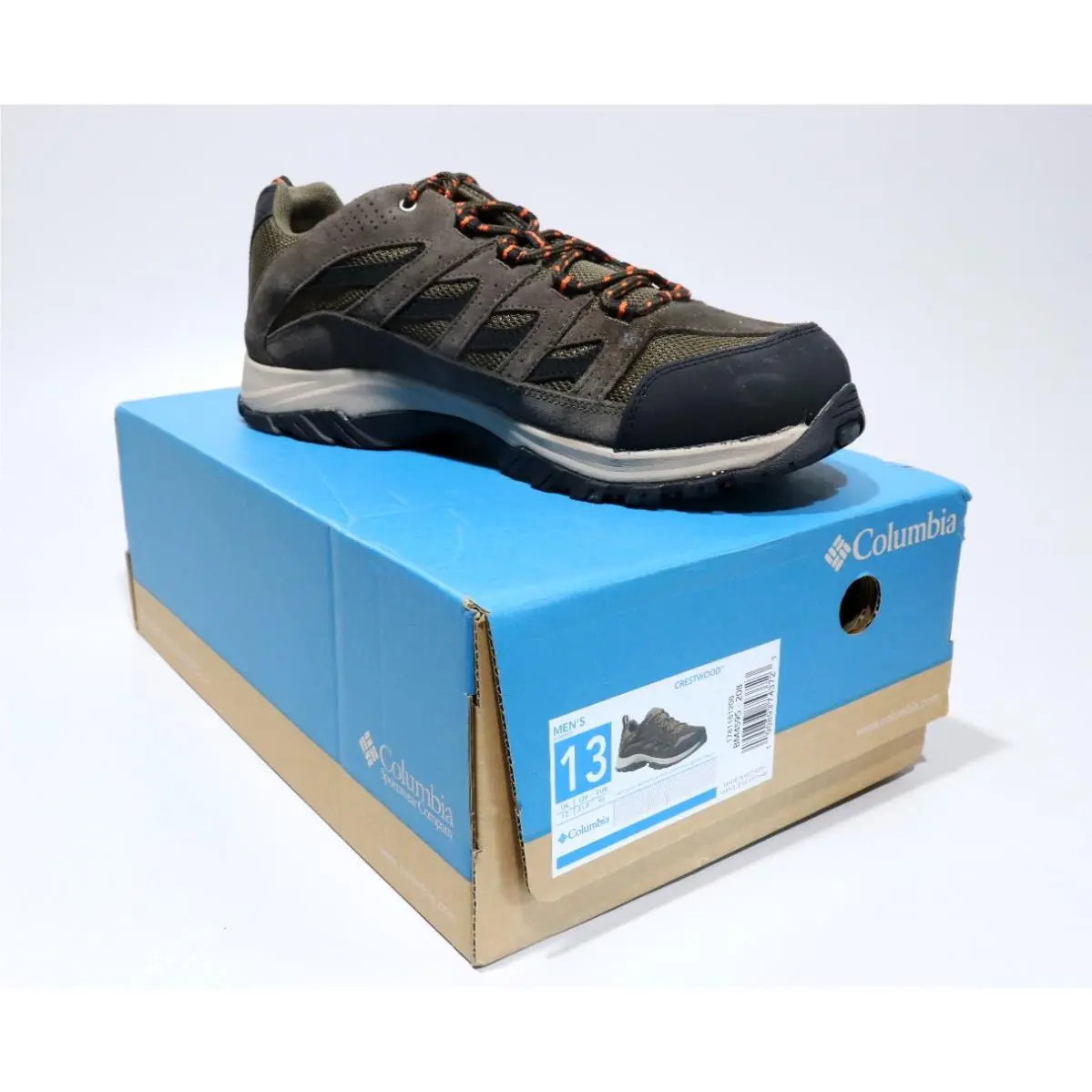 Columbia Crestwood Hiking Shoes Men`s 13 Camo Brown J5544