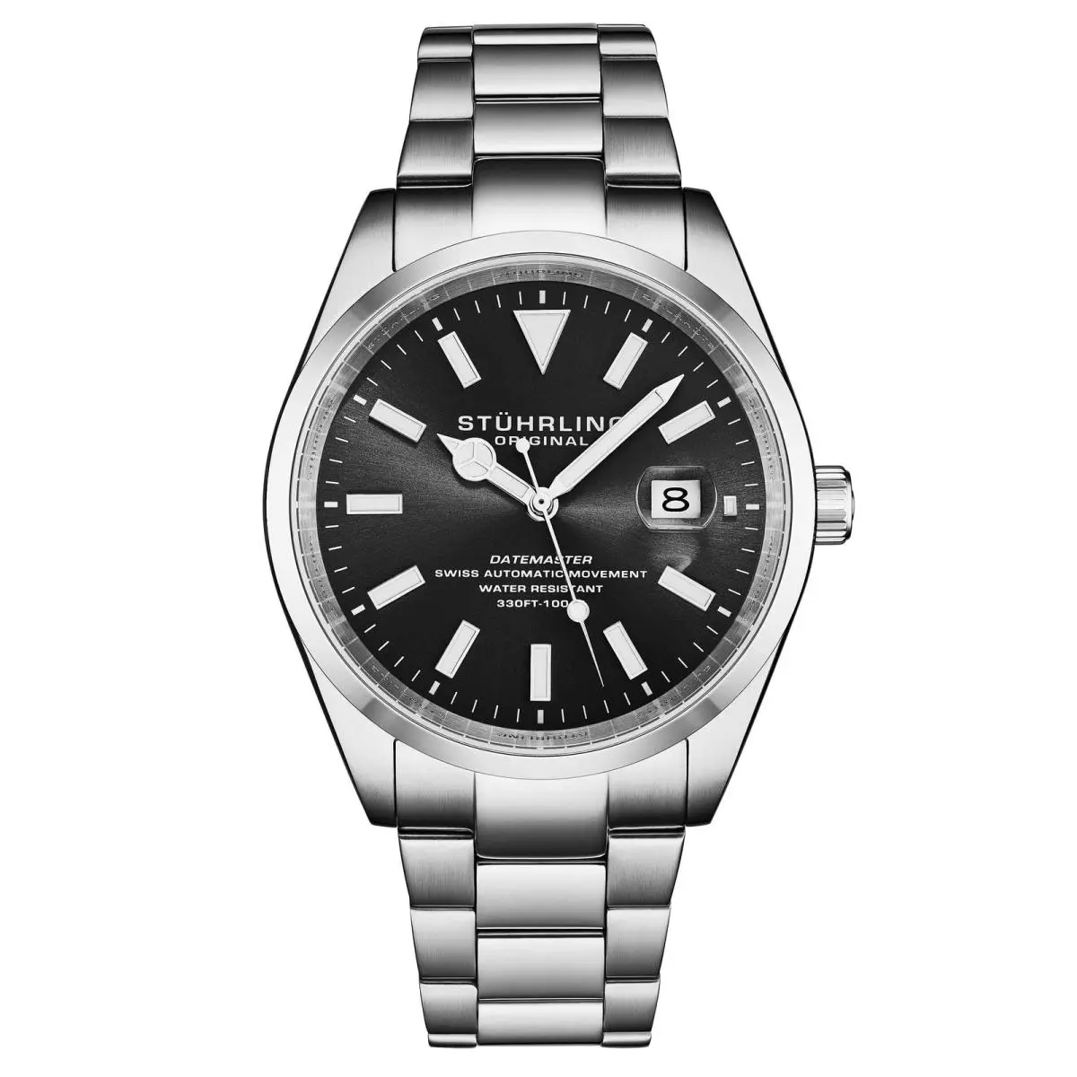Stuhrling Datemaster Heritage Automatic 1025 Men’s 42mm Black Sunray Dial/stainless Steel by Stührling