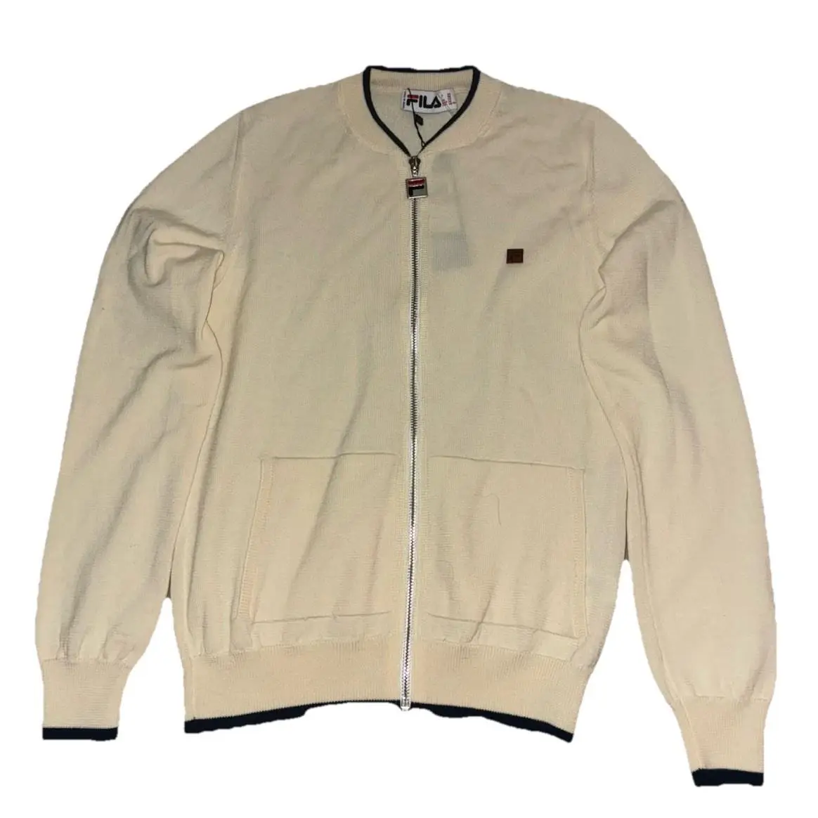 Fila Jacket Women’s XS Natural White Virgin Wool Morgana Knit Tennis Italy
