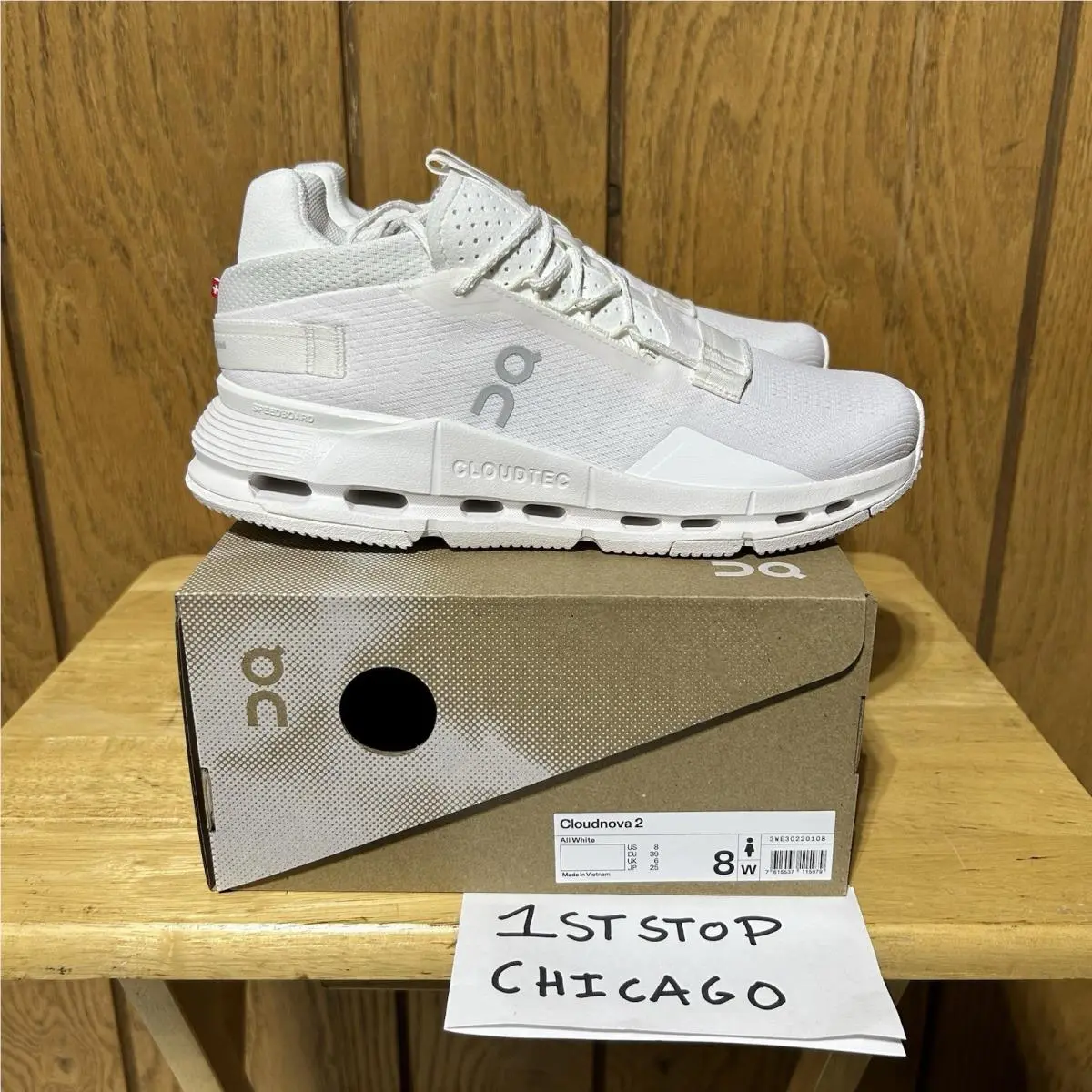 On Running Cloudnova 2 Shoes Women`s Size 8 All White Sportswear Athleisure