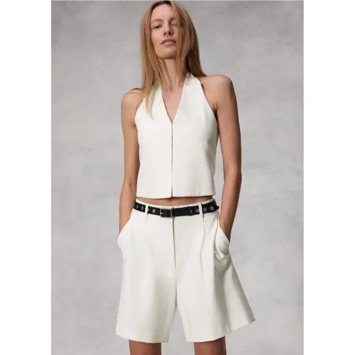 Rag Bone Women`s Irina Ponte Short In White Size: Small