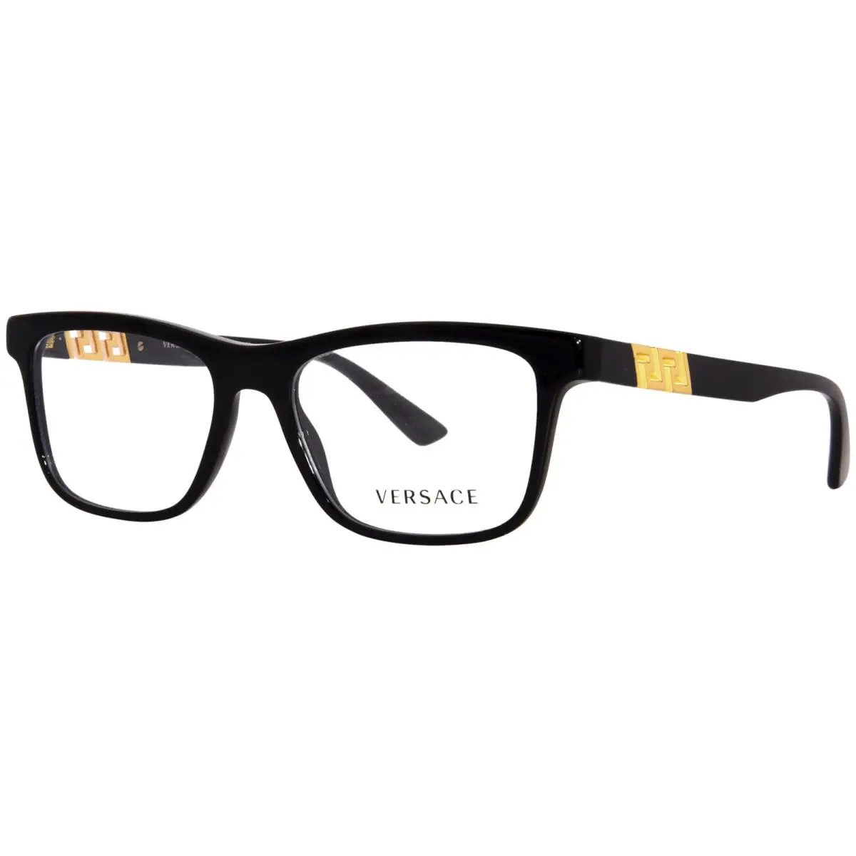Versace VE3319 GB1 Eyeglasses Frame Men`s Black Full Rim Square Shape 53mm