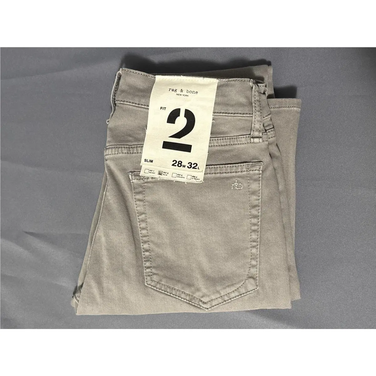 Rag Bone Jeans Mens 28x32 Fit 2 Slim Gray Denim Aero Stretch