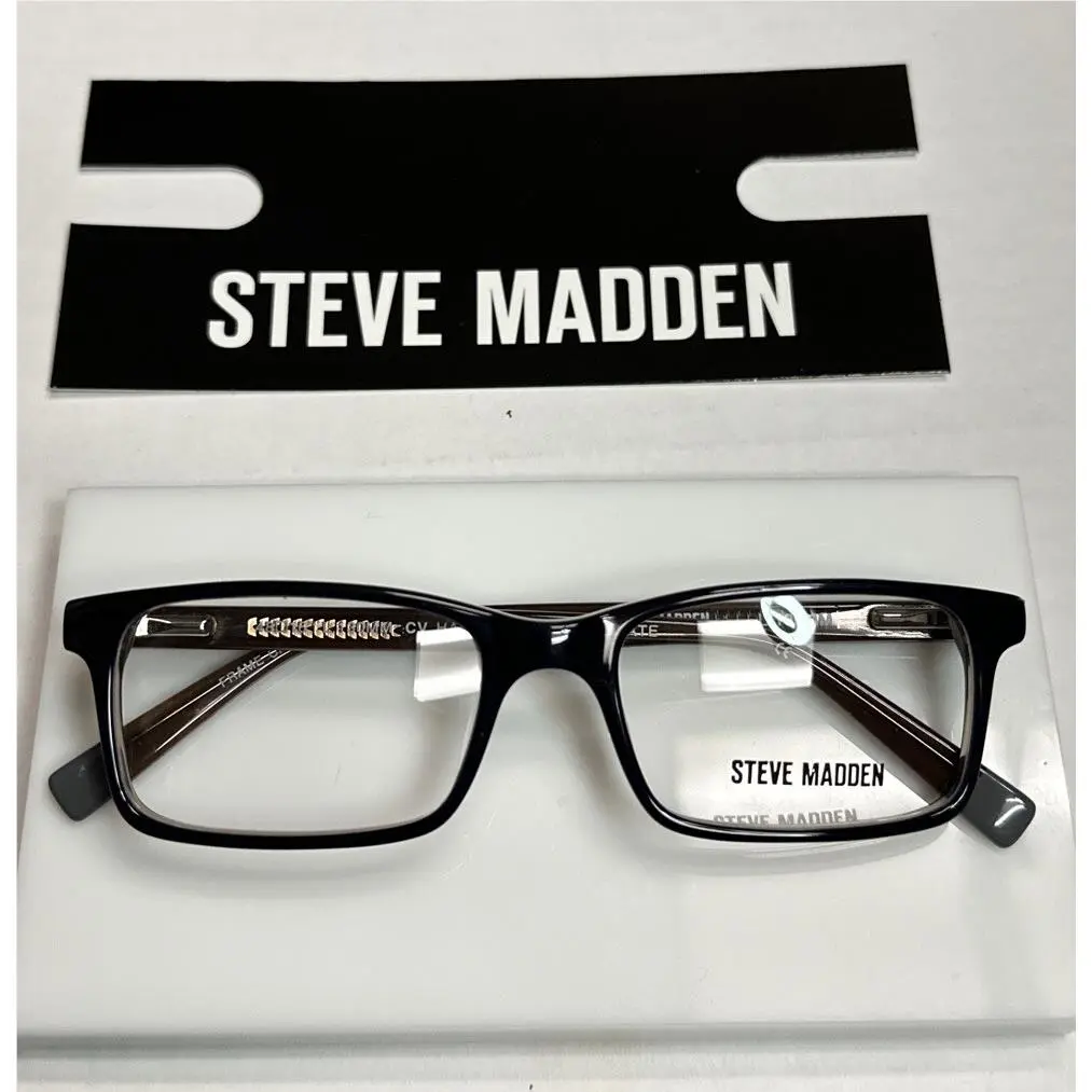 Steve Madden Harken Black Laminate Plastic Eyeglasses Frames 48-16-130