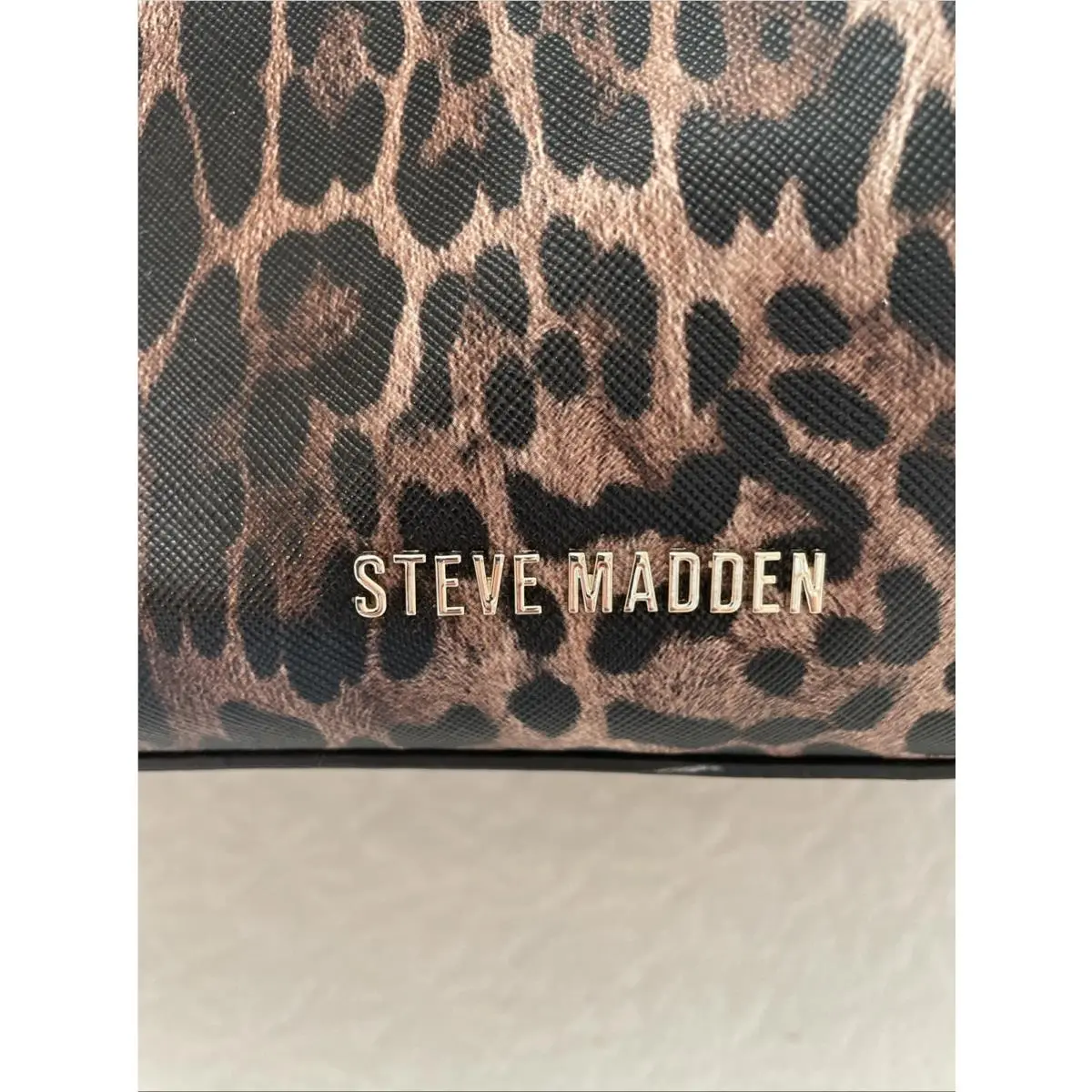 Steve Madden Bleilani Leopardtote Bag Satchel Purse Turn Lock Gold Hardware