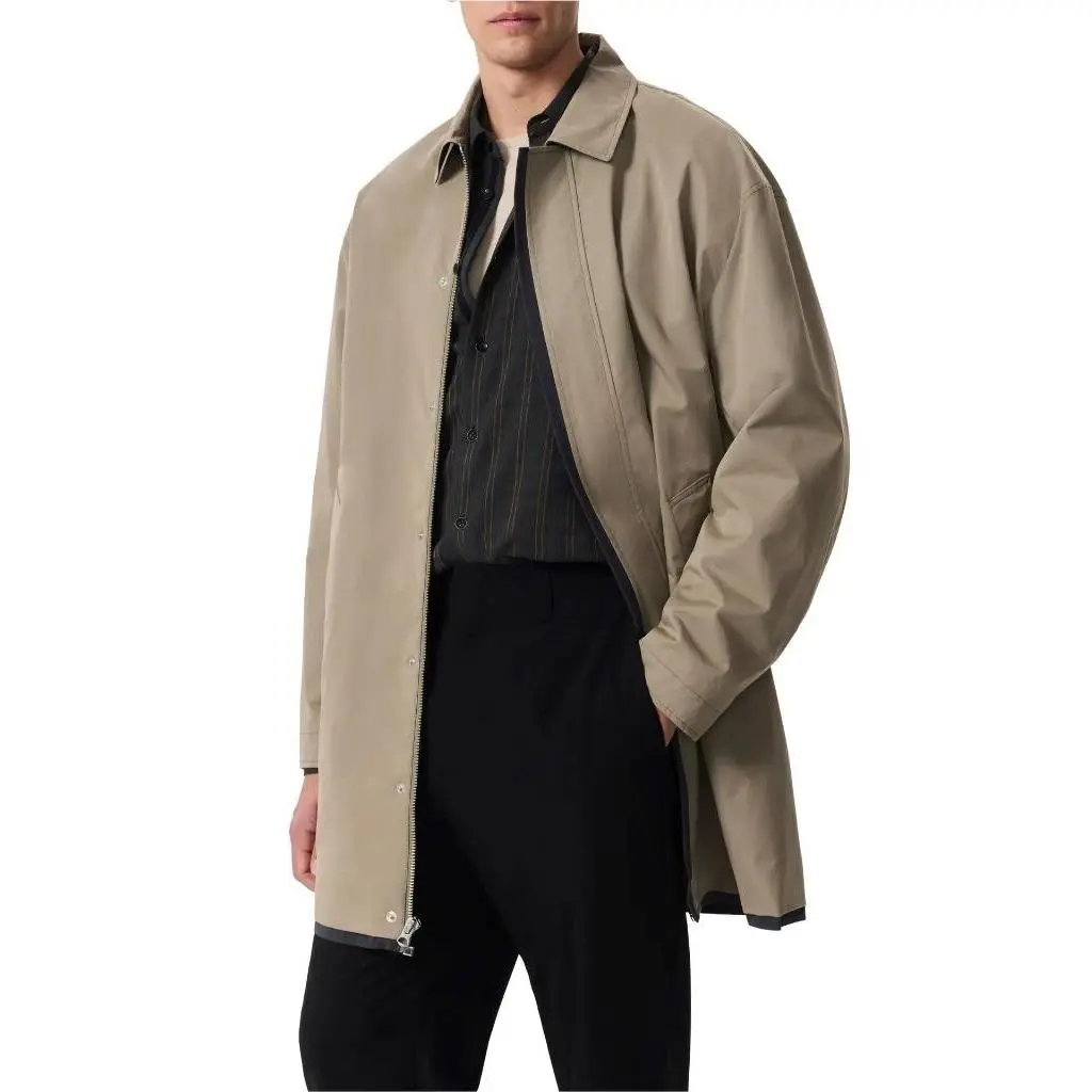 Rag Bone Thomas Cotton Blend Car Coat in Grey Size L