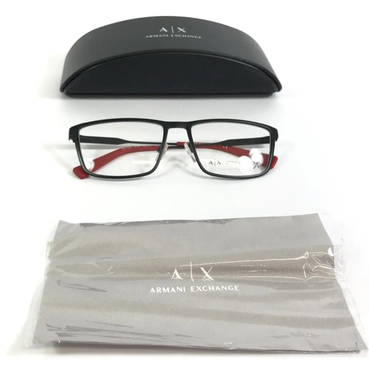 Armani Exchange Eyeglasses Frames AX1022 6063 Black Rectangle Full Rim 55-17-140