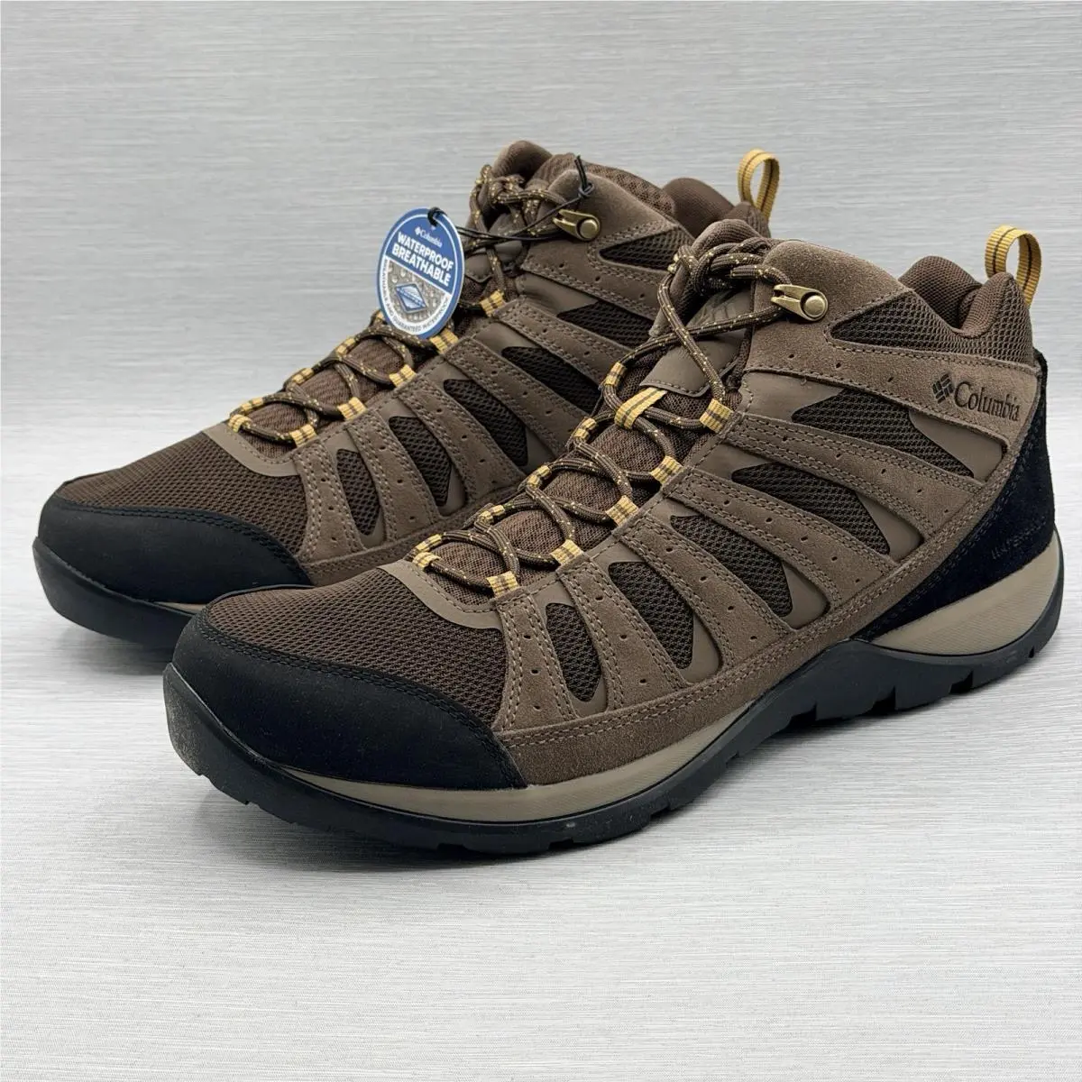 Columbia Men`s 14 Hiking Boots Brown Redmond V2 Mid Waterproof Leather Shoes