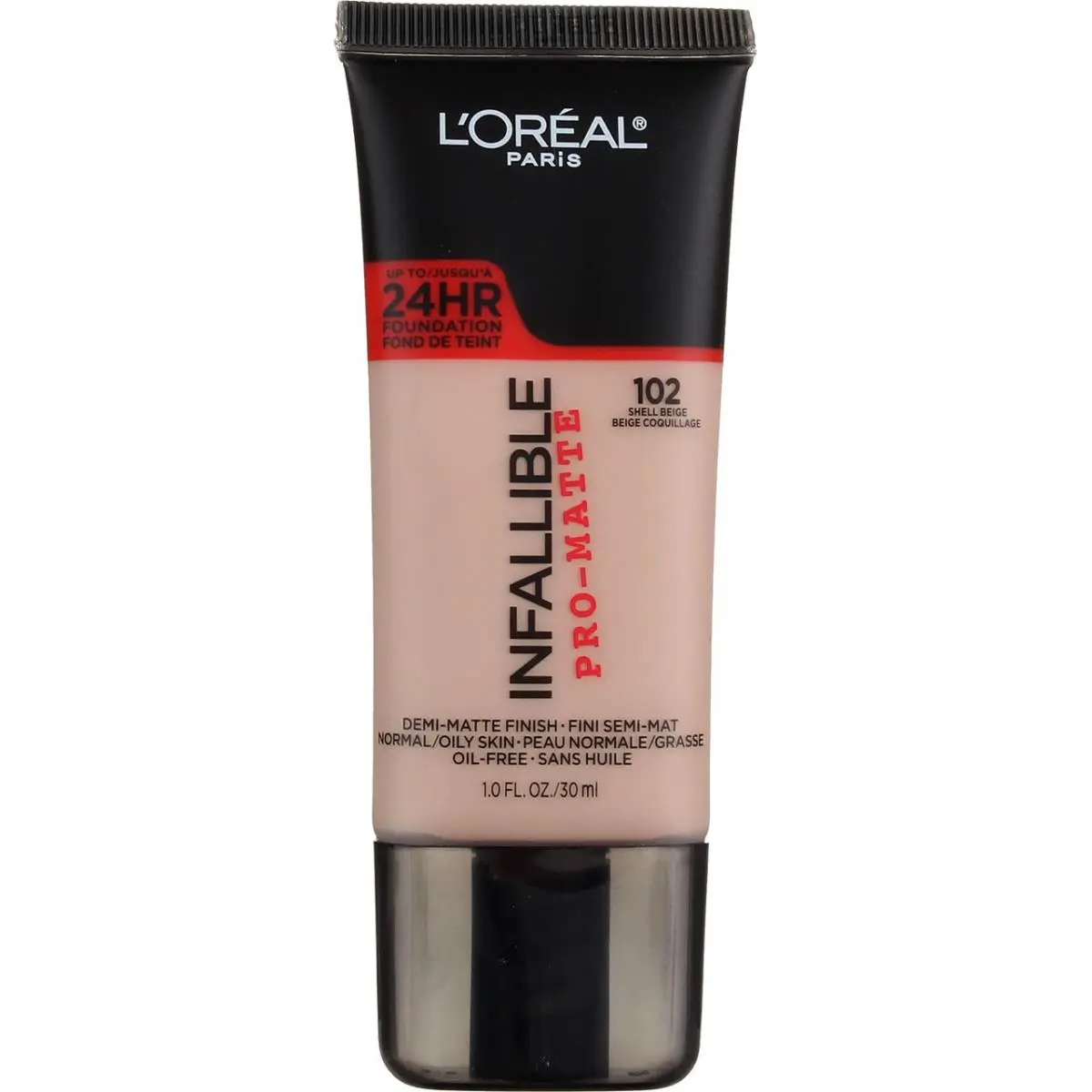 4 Pack L`oreal Paris Infallible Promatte Foundation Shell Beige 102 1 fl oz
