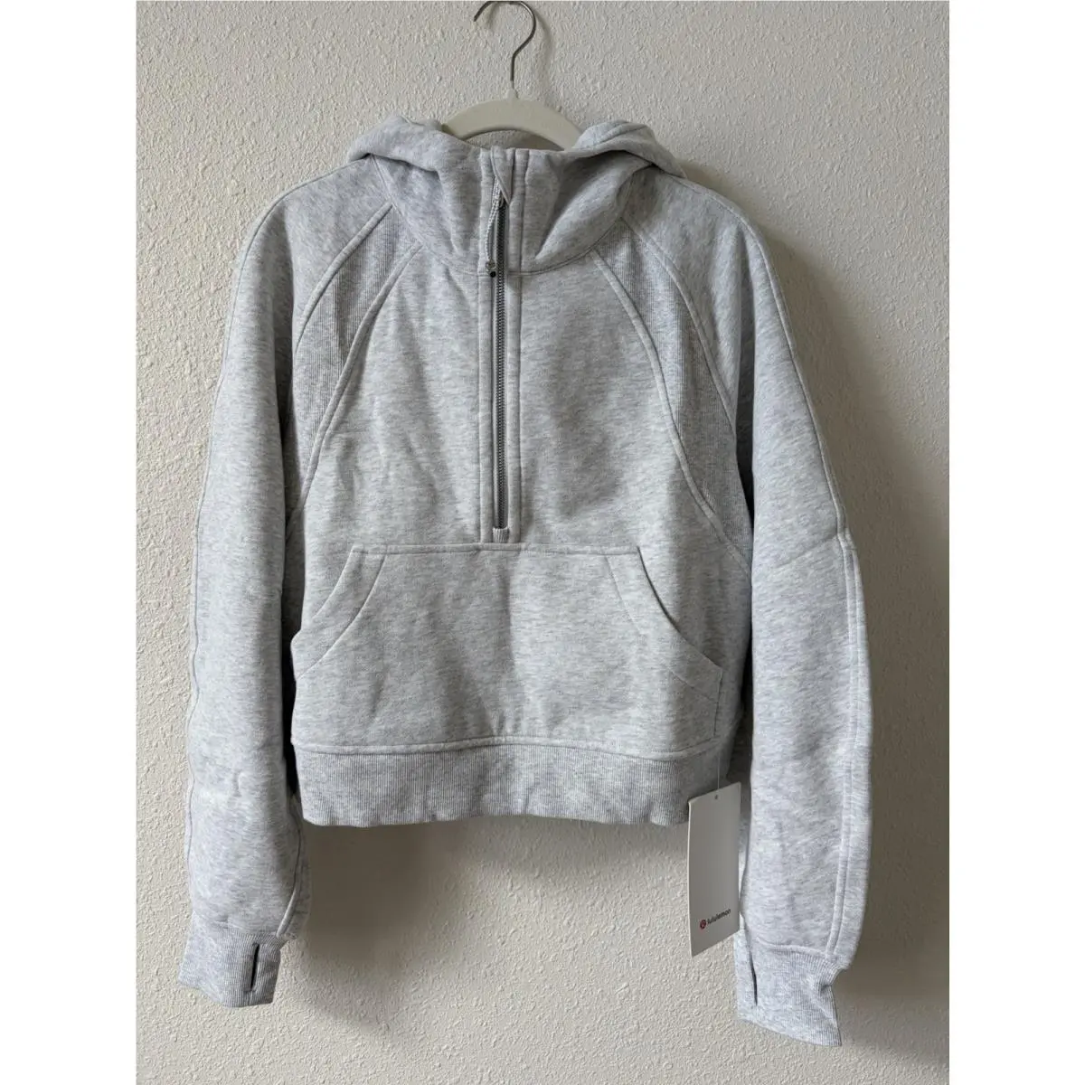 Lululemon Scuba Oversized 1/2 Zip Hoodie Heathered Core Ultra Light Gray XS / S