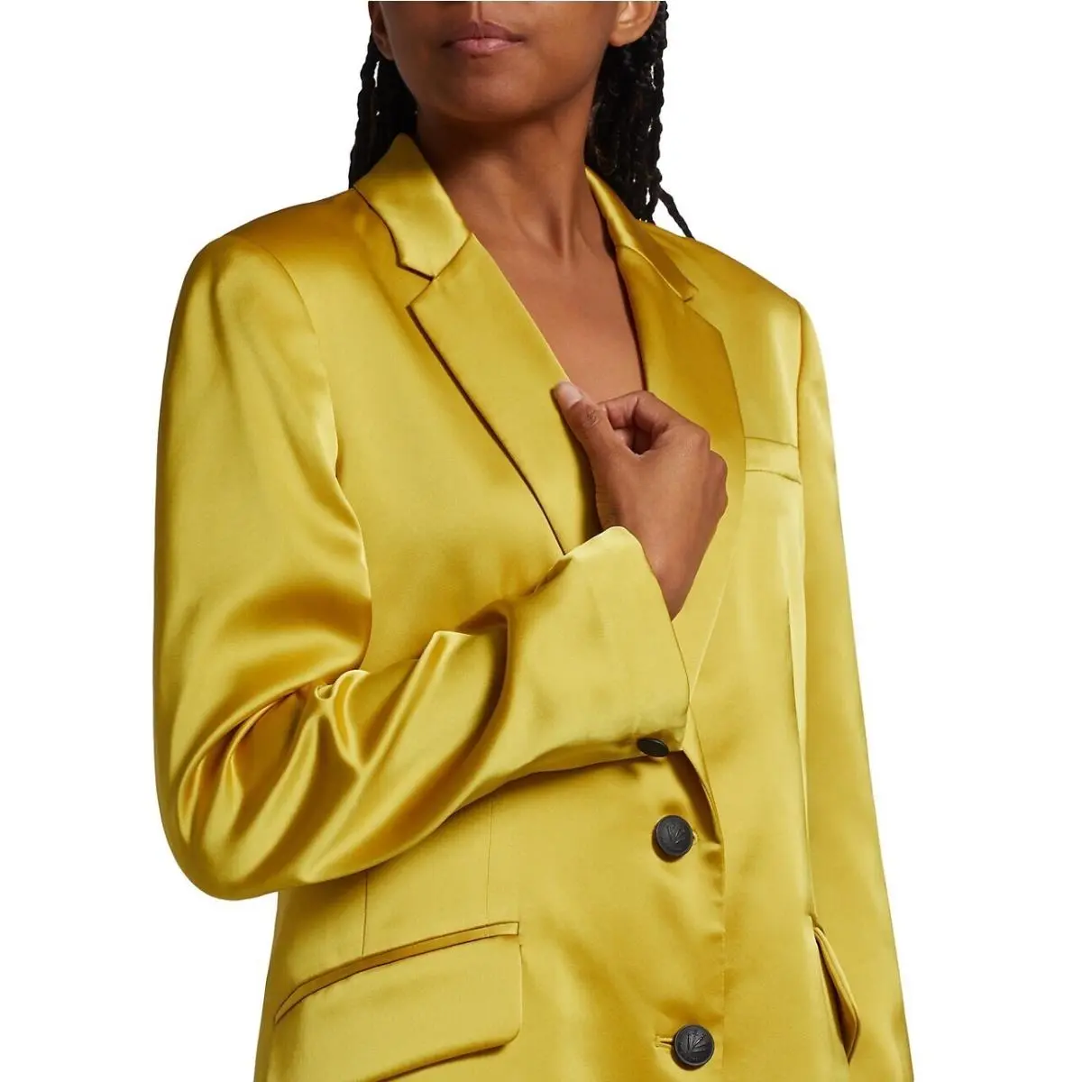 Rag Bone Size 00 Charles Blazer Yellow Satin Double Button Jacket Coa