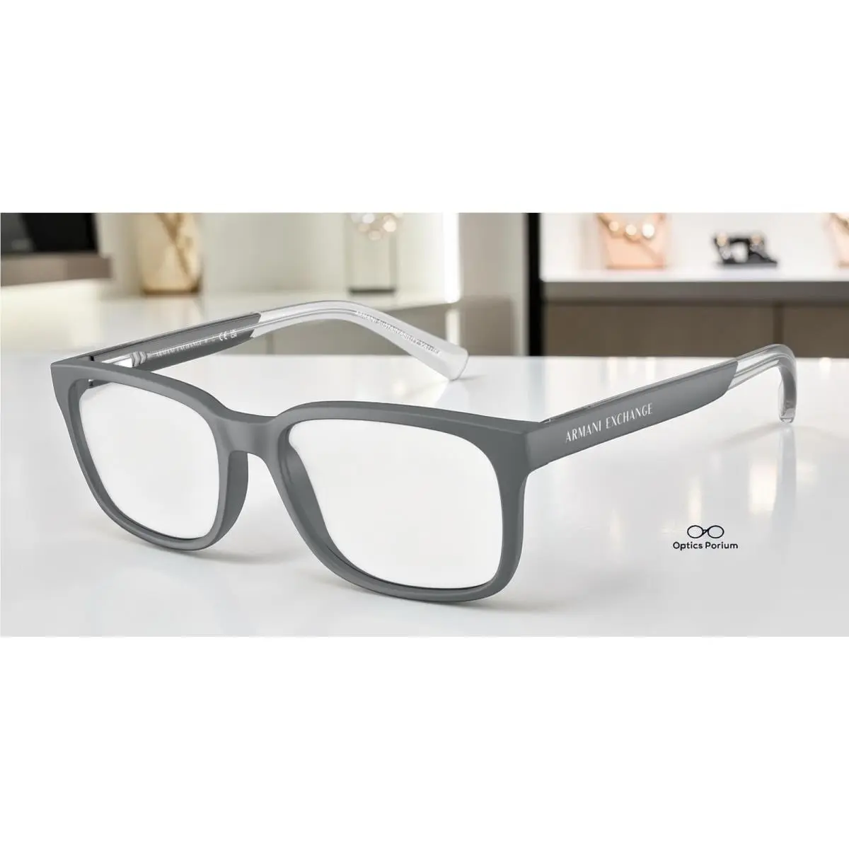 Armani Exchange AX3029 8296 Matte Grey Demo Lens 54 mm Men`s Eyeglasses