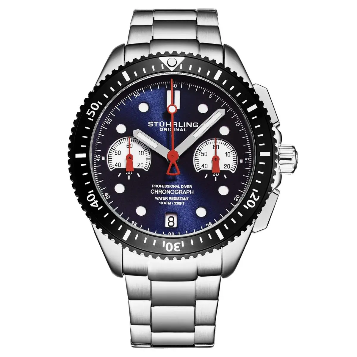 Stuhrling Monaco-4016.1 Silver/stainless Steel | Blue Dial Monaco-4016.1 Silver/stainless Steel Blue Dial Wristwatch 4016.1