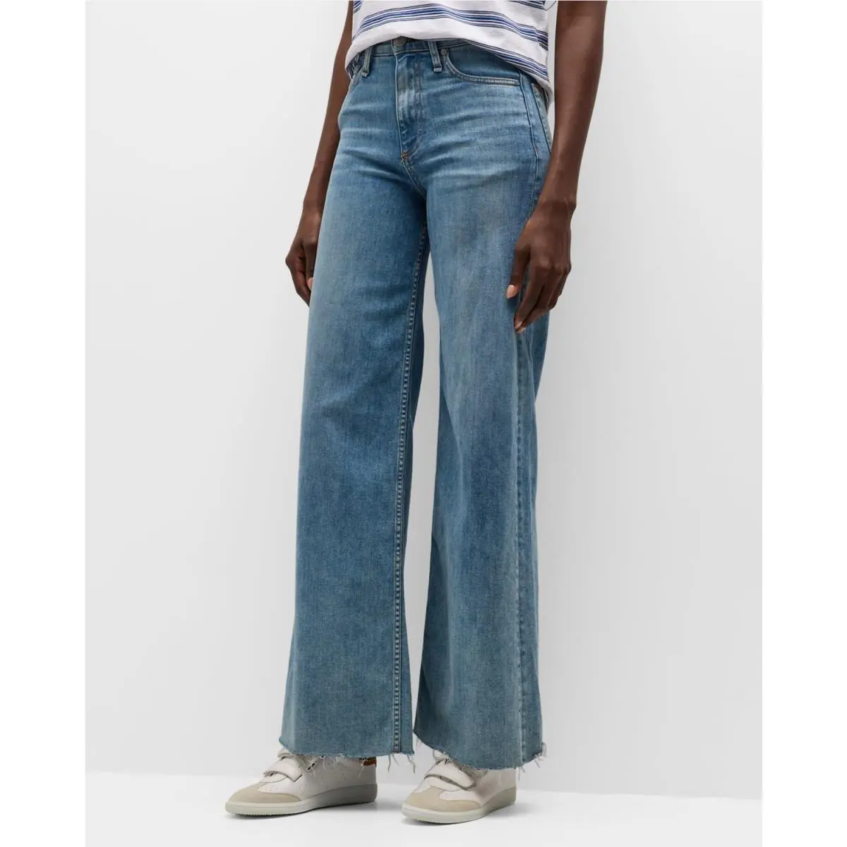 Rag and Bone Sofie Wide Leg High Stretch Jeans in Whitney Women`s 33