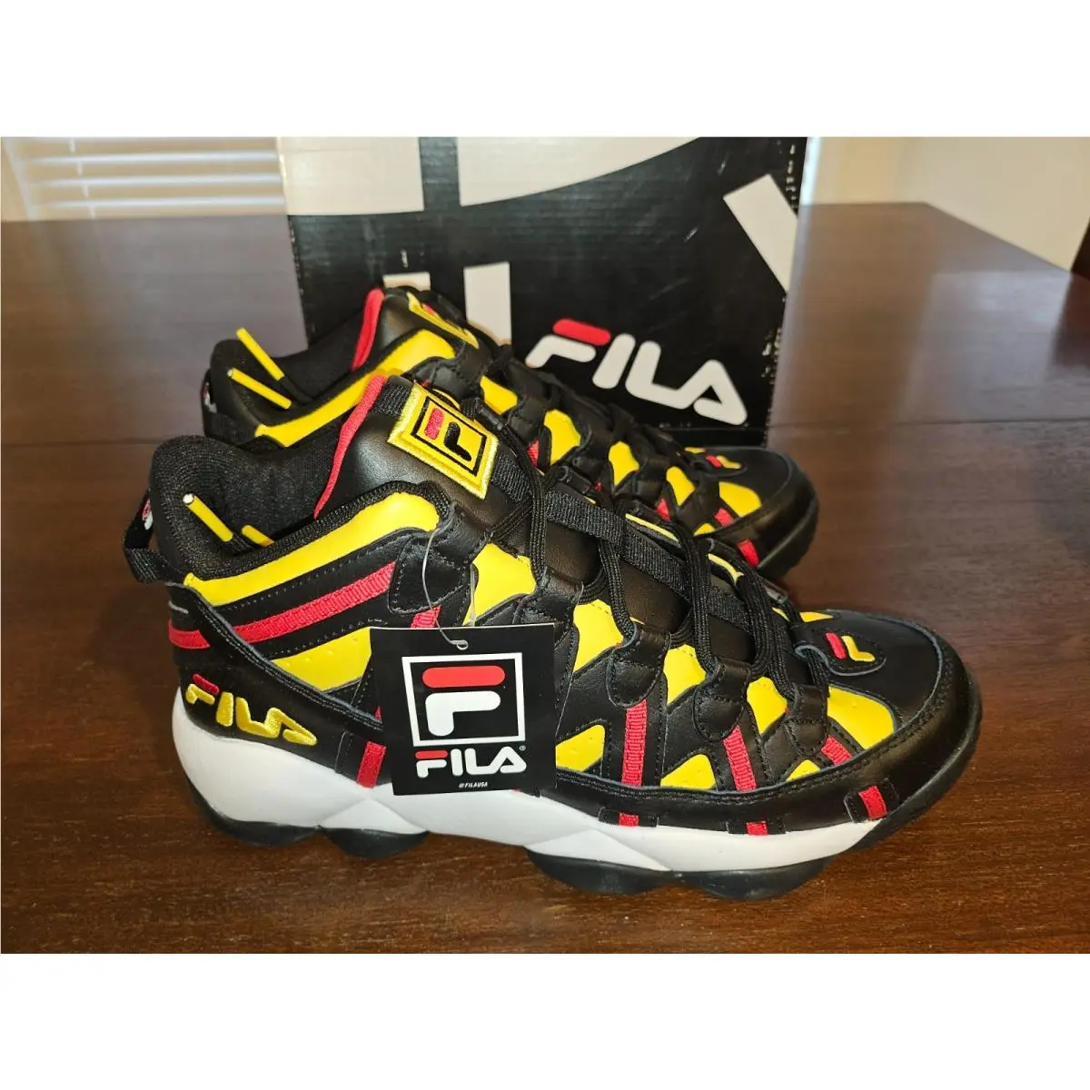 Fila Stackhouse Spaghetti Men Sz 9.5 Basketball Lemon/black