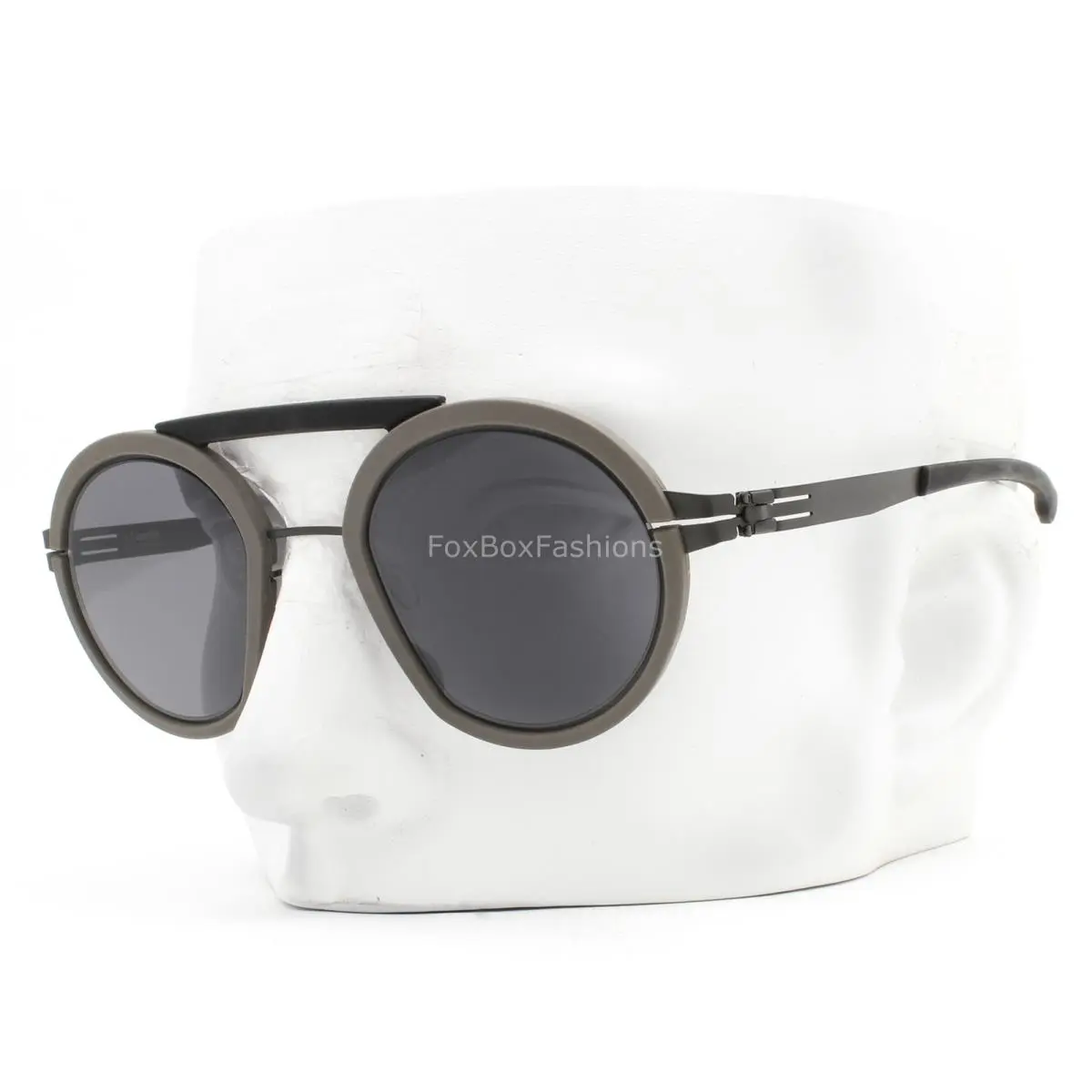 Ic Berlin The Supervillan Sunglasses Glasses Matte Basalt Gray Black with Pouch