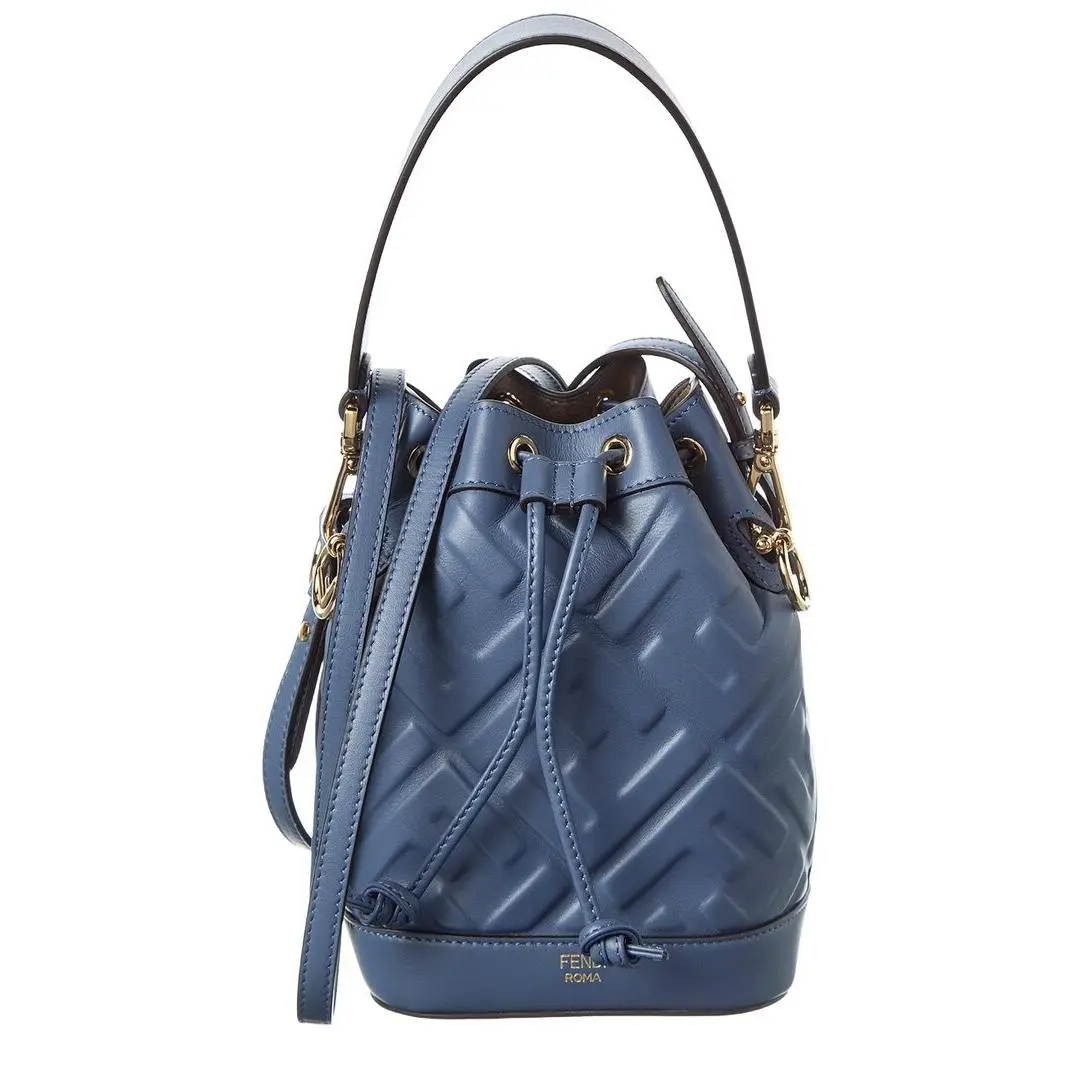 Fendi Mon Tresor Mini Leather Bucket Bag Women`s Blue