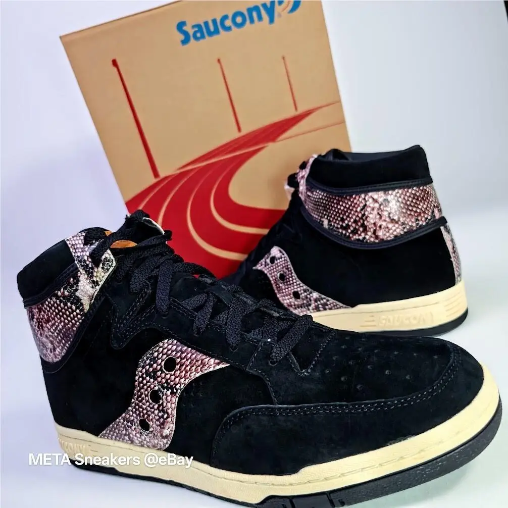 Saucony x Packer US 12 Men`s Black Snakeskin Suede Retro Hangtime Hi 70127 1