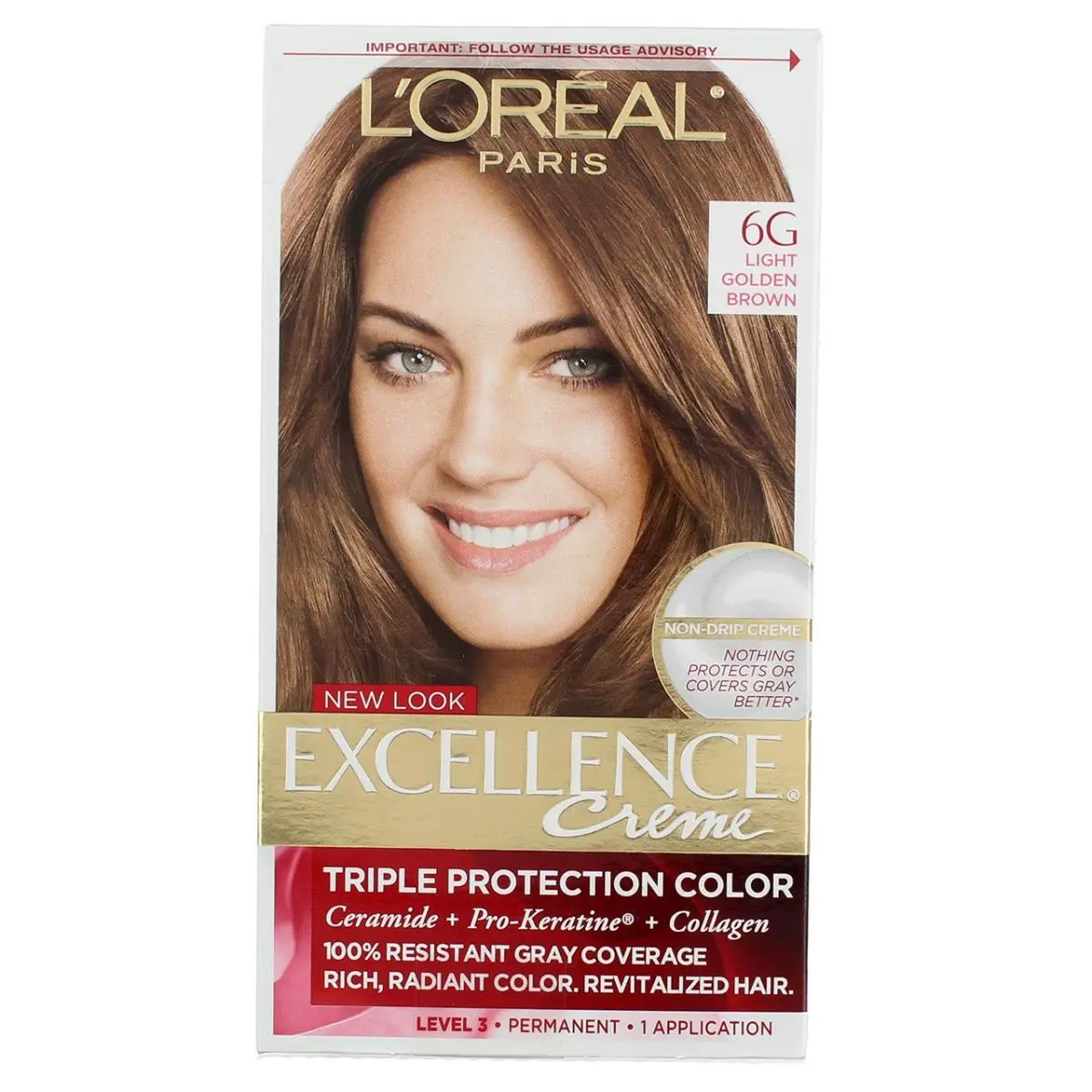 4 Pack L`oreal Paris Excellence Creme Triple Protection Hair Color Light - Light Golden Brown