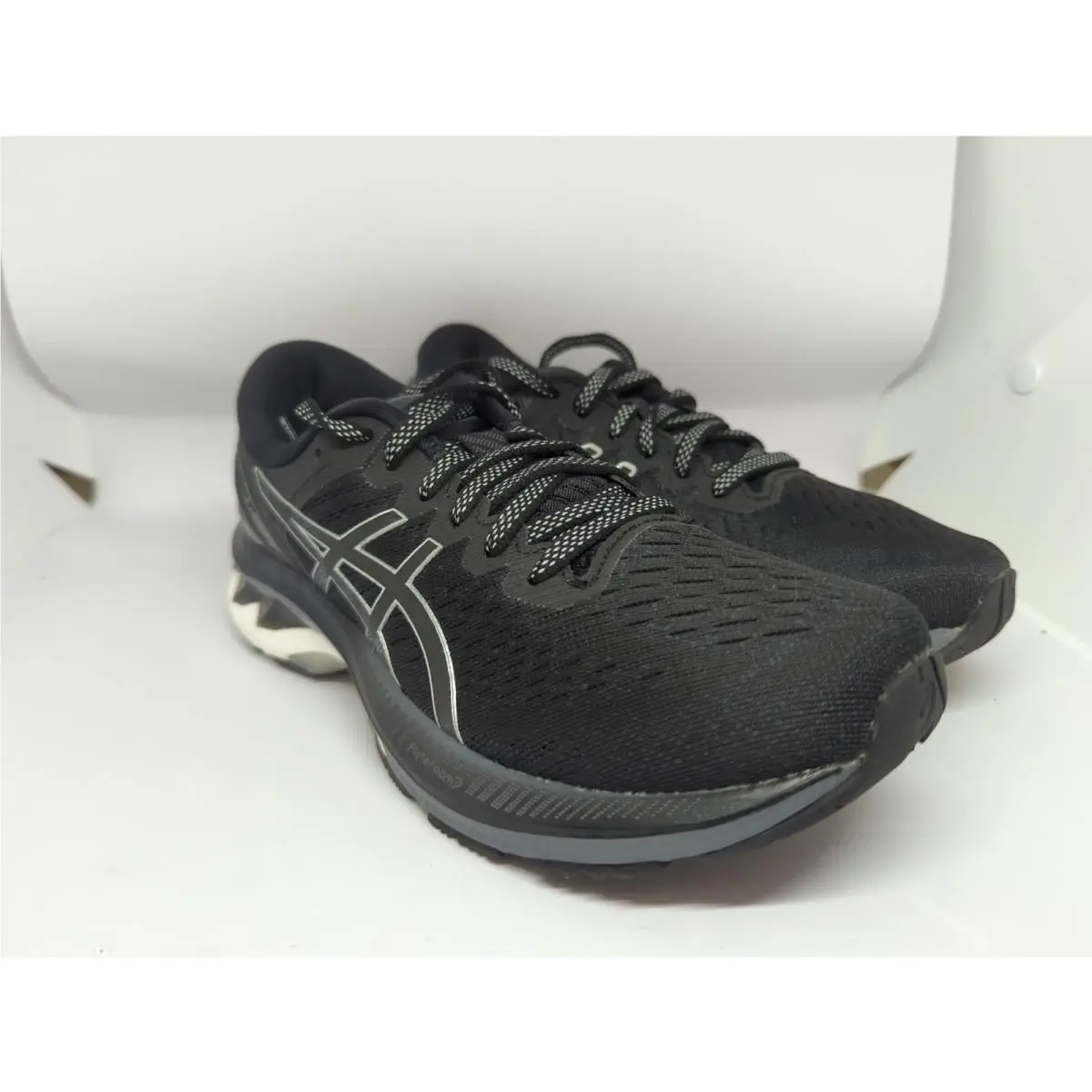 Asics Gel Kayano 27 Womens Black Pure Silver Sz 6.5 D Wide 1012A713-001
