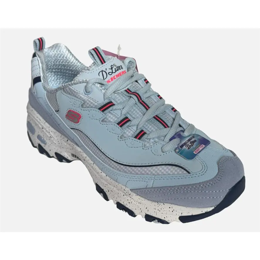 Skechers D`lites Bold Views Womens Walking Casual Sneakers US 7.5M Blue Shoes