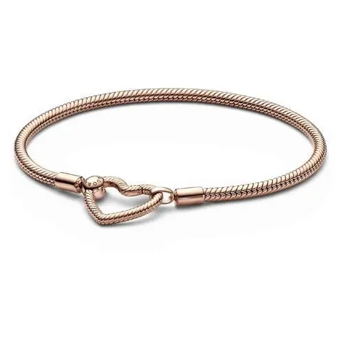 Pandora Moments Heart Closure Snake Chain Bracelet 582257C00-18
