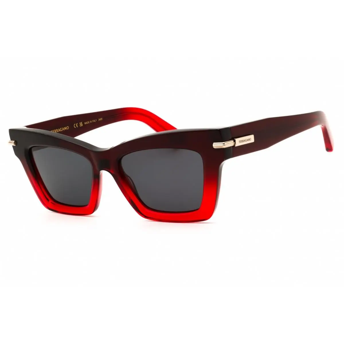 SF2031S 615 Gradient Dark Red Transparent/smoke by Salvatore Ferragamo