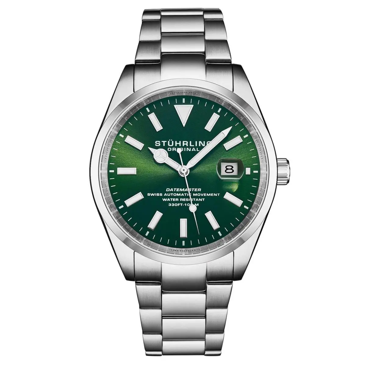 Stuhrling Datemaster Heritage Automatic 1025 Men’s 42mm Green Sunray Dial/stainless Steel