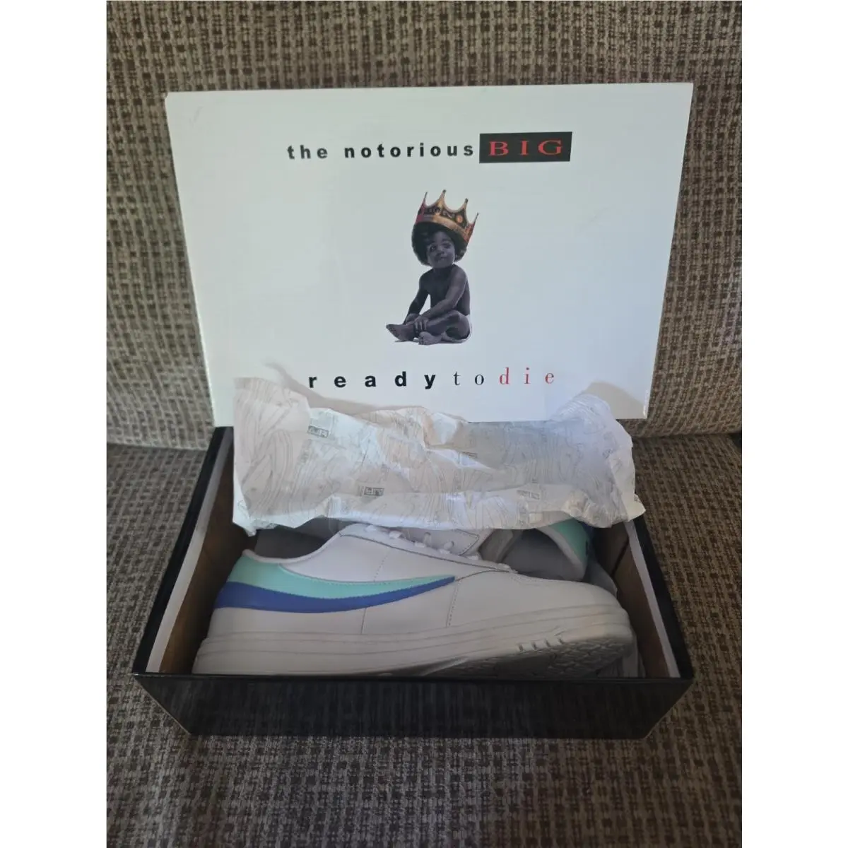 Men Fila Tennis 88 X Biggie Smalls Ready To Die 25th Anniversary White Size 10.5