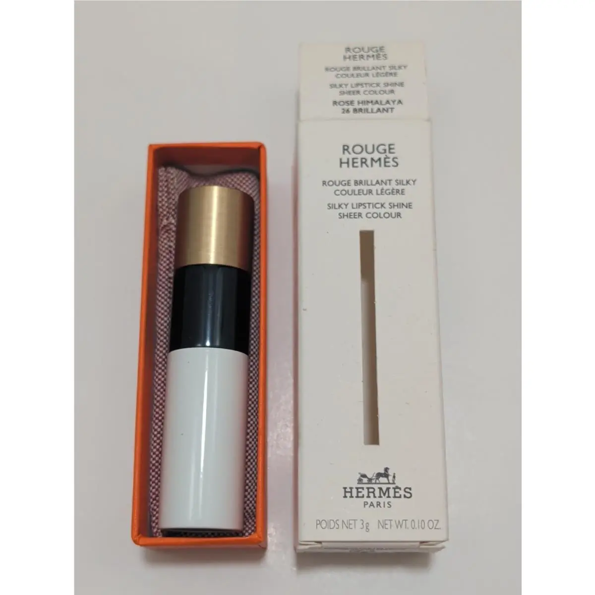 Hermès Rouge Brillant Silky Lipstick Shine Rose Himalaya 26 w/ Box