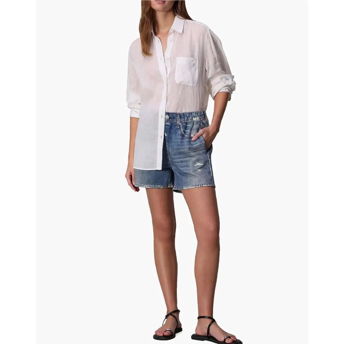 Rag Bone Miramar Trompe L`oeil Cotton Walking Shorts in Brooke sz Xxs