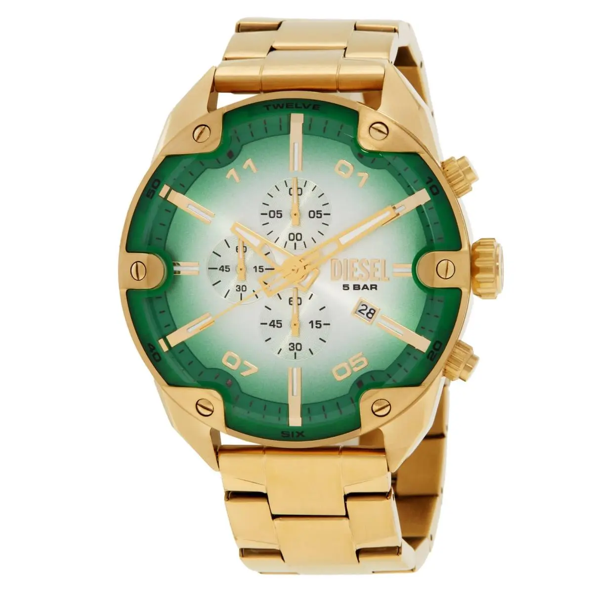 Spiked Chronograph Quartz Green Dial Men`s Watch DZ4685 by Diesel