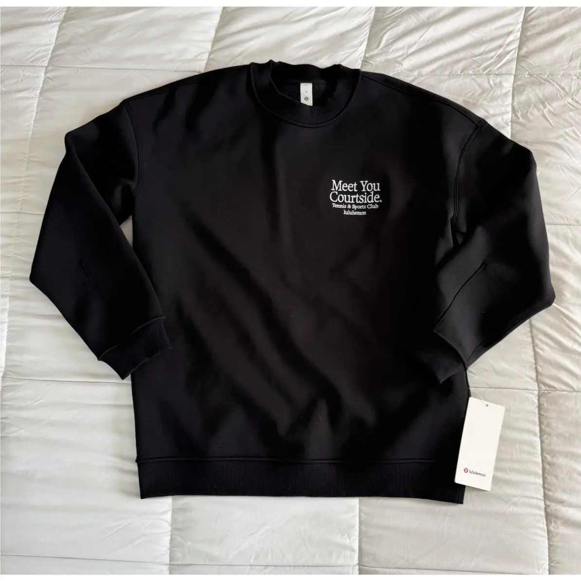 Lululemon W Big Cozy Oversized Pullover Tennis Meet You Courtside Med Black