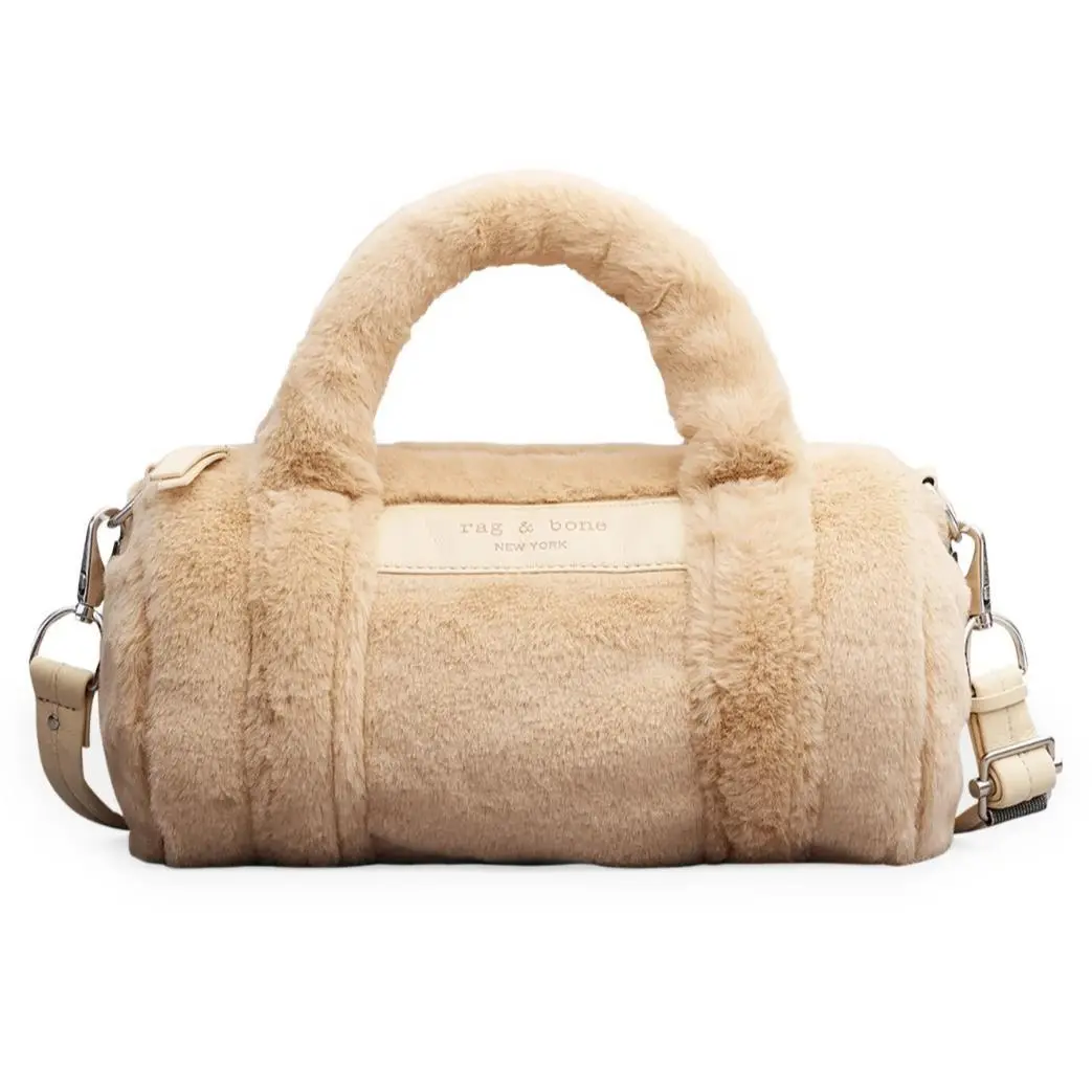 Rag Bone Cloud Duffle Women`s Bag Natural / Cream Crossbody Fur Plush