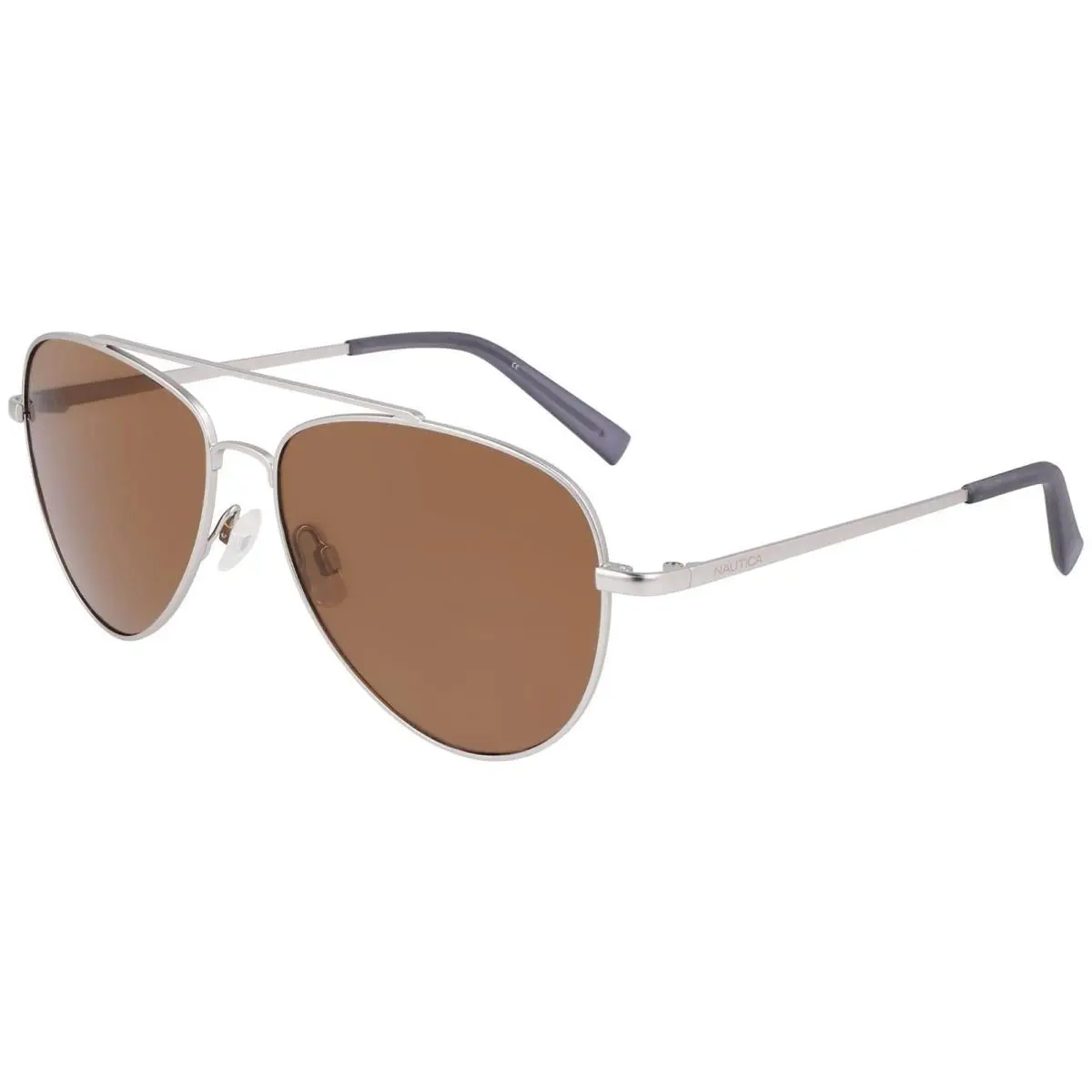 Polarized Men`s Silver-tone Classic Aviator Sunglasses - N101SP-045 by Nautica