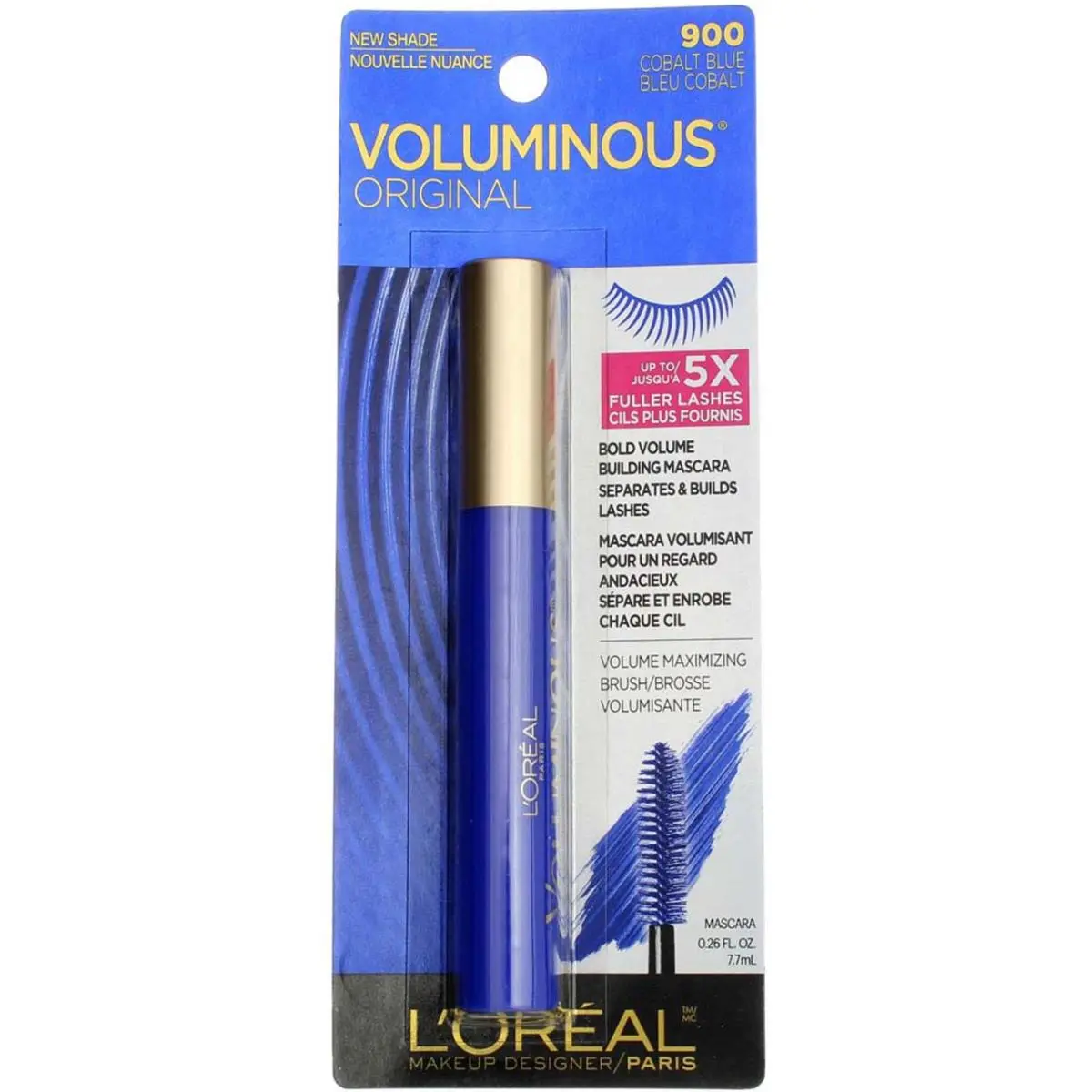 4 Pack L`oreal Paris Voluminous Mascara Cobalt Blue 900 0.26 fl oz by L'Oréal